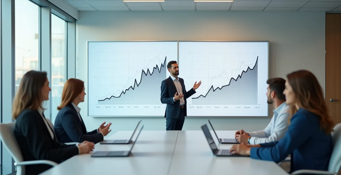 Manager italiano in discussione per formazione digitale in ambiente aziendale