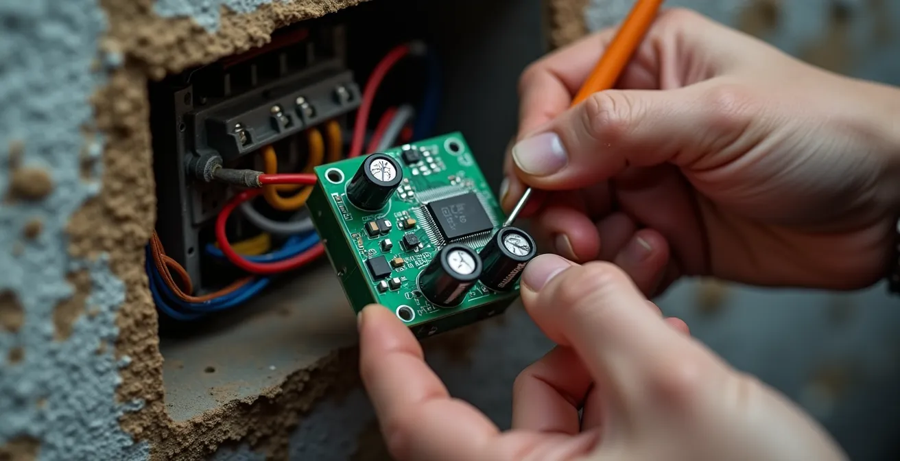 Installazione di relè smart in scatola elettrica italiana 503