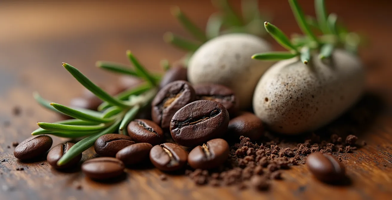 Kit sensoriale italiano con elementi naturali per tecnica di grounding contro l'ansia