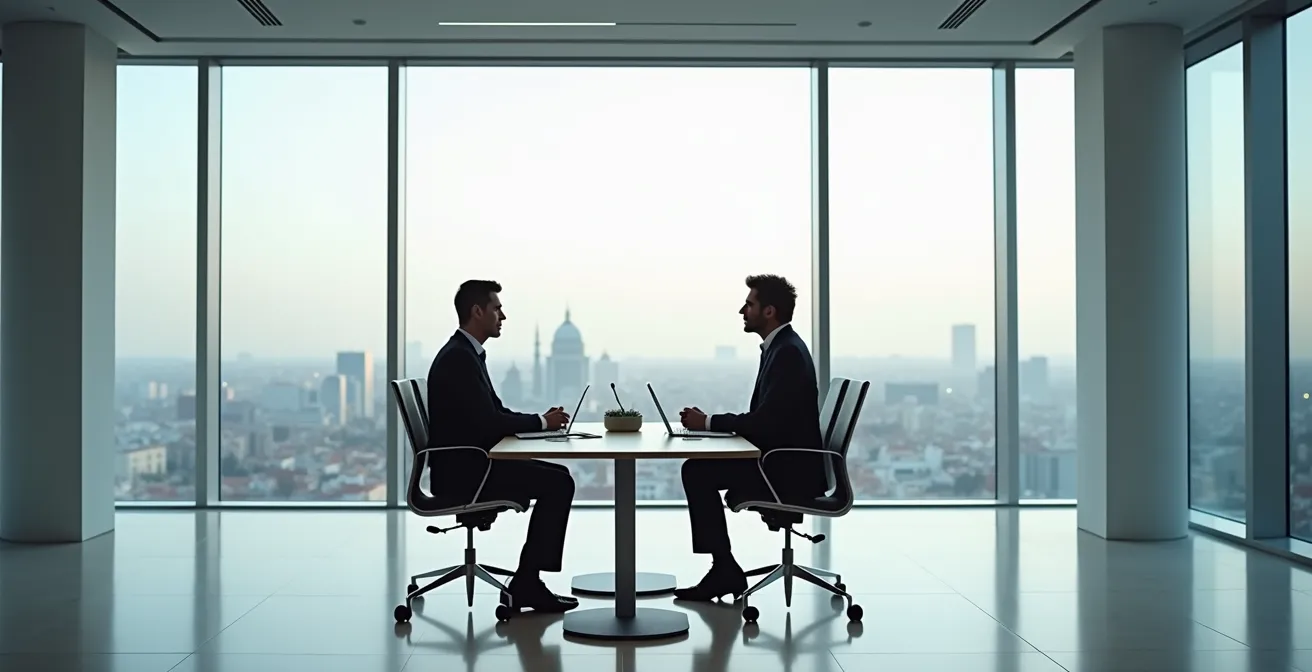 Conversazione professionale tra dipendente e manager in ufficio italiano