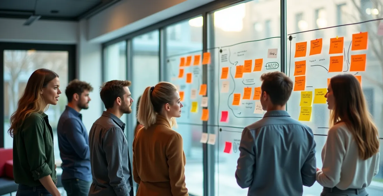 Sessione di pre-mortem analysis in una startup italiana