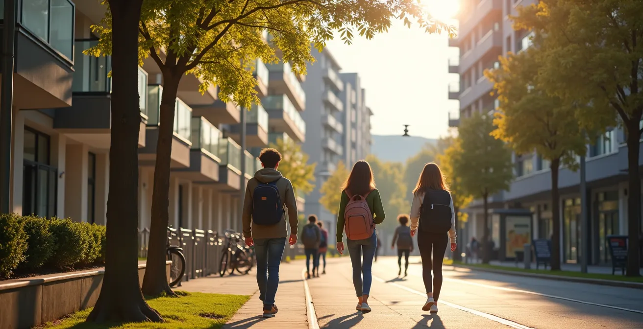 Appartamento moderno in zona universitaria periferica con studenti e servizi di trasporto
