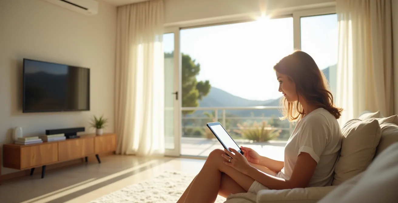 Persona italiana consulta fonti sanitarie affidabili su tablet in ambiente domestico sereno